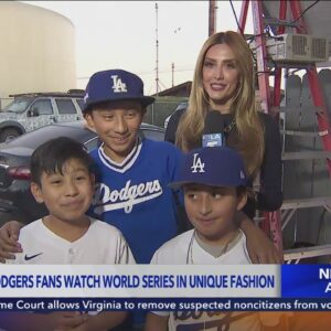 Fans cheer on Dodgers in Game 5 of World Series