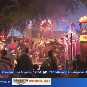 Halloween decorations draw large crowds in Burbank neighborhood