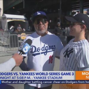 KTLA finds Dodger fans outside Yankee Stadium gearing up for Game 3 