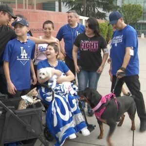 Mother and daughter battling cancer cheer on L.A. Dodgers from hospital