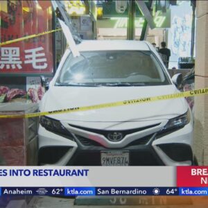 Motorist backs into Japanese BBQ in San Gabriel