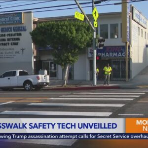 High-tech crosswalk placed at L.A. intersection where hit-and-run crash took teen’s leg