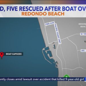 1 dead, 5 rescued from overturned boat off Redondo Beach