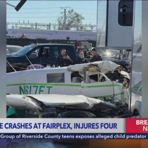 4 injured after small plane crashes at Pomona Fairplex