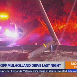 Car plummets 200 feet after driving off Mulholland Drive