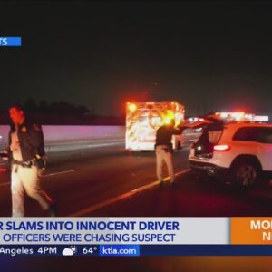 CHP cruiser slams into innocent driver during pursuit