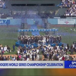 Dodgers celebrate World Series victory at Dodger Stadium