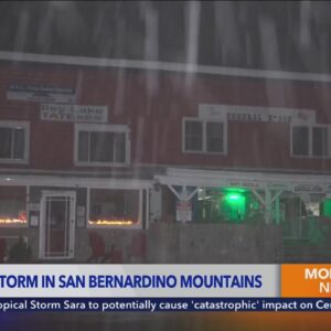 Fall storm brings snow to San Bernardino Mountains