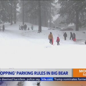 Parking roadside to play in Big Bear snow no longer OK