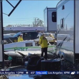 Plane crashes at NHRA Finals in L.A. County, 4 injured