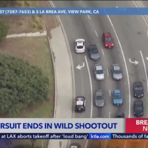 Police pursuit ends in shootout in West Adams