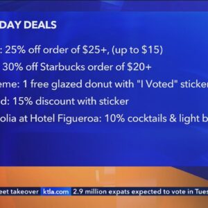 Restaurants nationwide offering discounts, freebies for Election Day