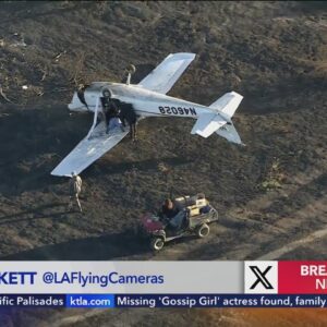 Small plane crashes in field next to 405 Fwy in Van Nuys