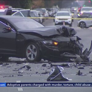 Stolen car pursuit ends in fatal 4-car crash in L.A.