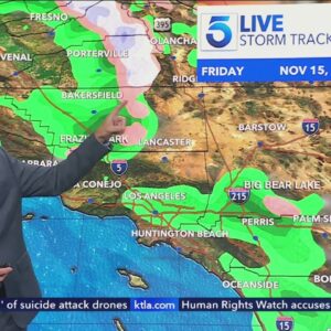 Threatening clouds, scattered showers arrive in SoCal