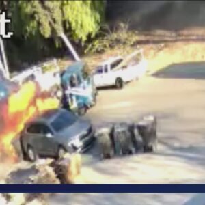 Driver stops truck-on-fire from crashing into O.C. homes