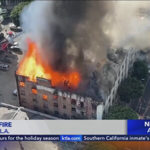 Famed 'Morrison Hotel' building goes up in flames in L.A.