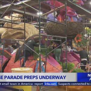 Final touches placed on Rose Parade floats ahead of New Year's Day