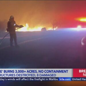 Fire burning in Malibu grows to 3,800 acres; shifts direction overnight