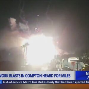 Fireworks erupt in Compton