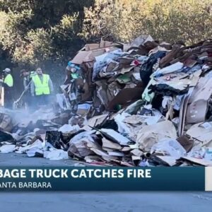 Garbage truck cargo catches fire on Calle Real