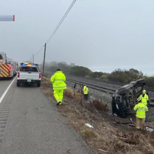 Driver transported with moderate injuries after a rollover off Highway 101 near El Capitan