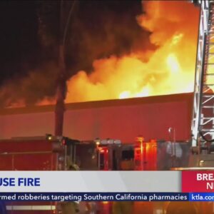 Massive fire torches Amazon return package warehouse in Los Angeles County 