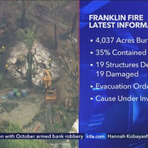 Franklin Fire in Malibu still smoldering as favorable weather conditions aid in firefight