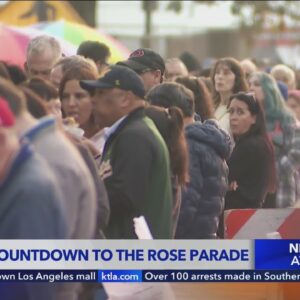 Volunteers work on last minute touches for Rose Parade 2025