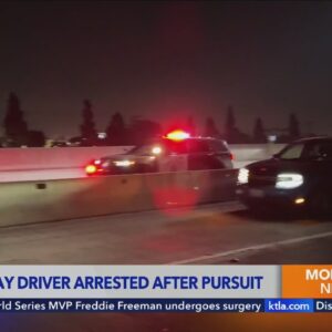 Wrong-way driver arrested after pursuit on 110 Freeway in Los Angeles 