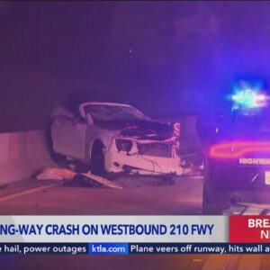 Wrong-way driver dead after violent head-on crash 210 Freeway