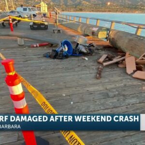 A portion of Stearns wharf was off limits after a weekend crash