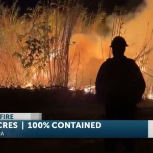 Ventura 'Auto Fire' now 100% contained at 61 acres along Santa Clara River bottom