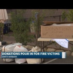 Donations for fire victims are coming in from many Central Coast areas