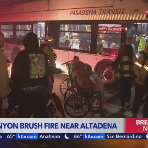 Elderly members from a local convalescent home evacuate the Eaton Fire