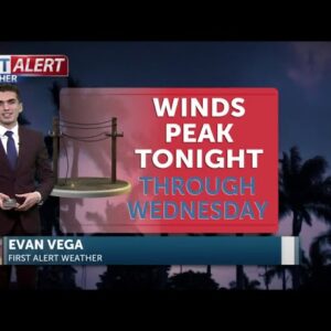 Extreme winds peak Tuesday night, Wednesday morning