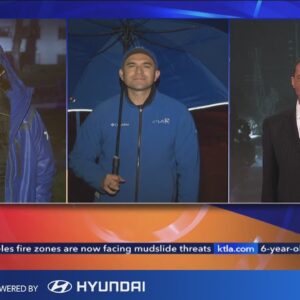 KTLA team coverage of winter storm