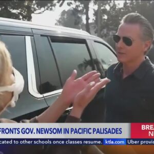 Mother confronts Governor Newsom in Pacific Palisades