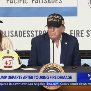 President Trump visits Los Angeles, tours wildfire damage