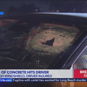 Driver struck by large piece of concrete on L.A. freeway