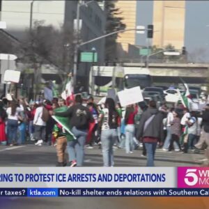 Massive protest breaks out near DTLA over ICE arrests, deportations