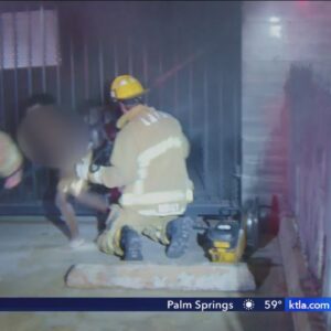 Woman, boy rescued from vehicle fire outside East Hollywood apartment building  