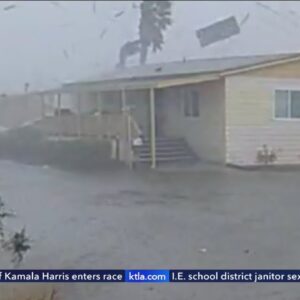 Rare SoCal tornado damages mobile home community