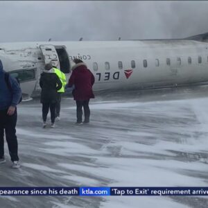 17 passengers hurt after Delta flight flips while landing at Toronto airport