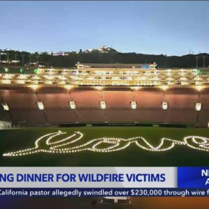 Fundraising dinner held at Rose Bowl Stadium to help L.A. wildfire victims