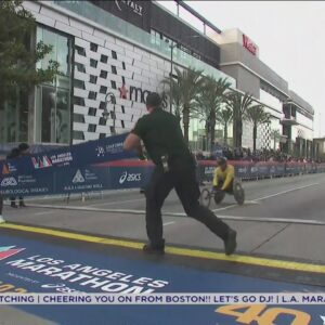 Francisco Sanclemente wins men's wheelchair race at the L.A. Marathon