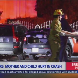 Two officers, mother and child hurt in crash