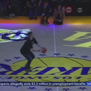 WATCH: Lakers fan makes half-court shot for big prize